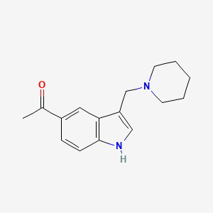 molecular formula C16H20N2O B13763327 Indole, 5-acetyl-3-piperidinomethyl- CAS No. 69382-22-5