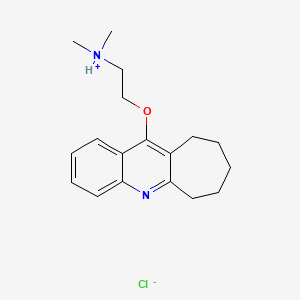 molecular formula C18H25ClN2O B13763356 Ethanamine, N,N-dimethyl-2-((7,8,9,10-tetrahydro-6H-cyclohepta(b)quinolin-11-yl)oxy)-, monohydrochloride CAS No. 108154-74-1