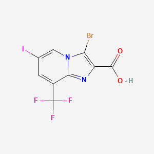 molecular formula C9H3BrF3IN2O2 B1376336 3-Bromo-6-iodo-8-(trifluoromethyl)imidazo[1,2-a]pyridine-2-carboxylic acid CAS No. 1237841-46-1