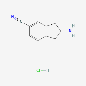 molecular formula C10H11ClN2 B1376339 2-amino-2,3-dihydro-1H-indene-5-carbonitrile hydrochloride CAS No. 934765-77-2
