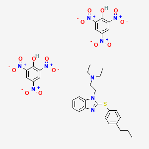 molecular formula C34H35N9O14S B13763410 2,4,6-Trinitrophenol--N,N-diethyl-2-{2-[(4-propylphenyl)sulfanyl]-1H-benzimidazol-1-yl}ethan-1-amine (2/1) CAS No. 4922-03-6