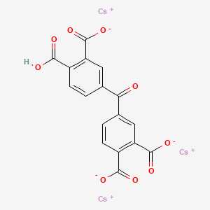 molecular formula C17H7Cs3O9 B13763415 Tricesium hydrogen 4,4'-carbonylbisphthalate CAS No. 68226-88-0
