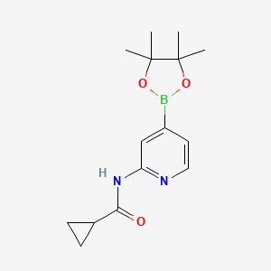 B1376344 N-(4-(4,4,5,5-Tetramethyl-1,3,2-dioxaborolan-2-YL)pyridin-2-YL)cyclopropanecarboxamide CAS No. 1286230-87-2