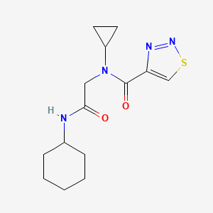molecular formula C14H20N4O2S B13763460 N-[2-(cyclohexylamino)-2-oxoethyl]-N-cyclopropylthiadiazole-4-carboxamide 
