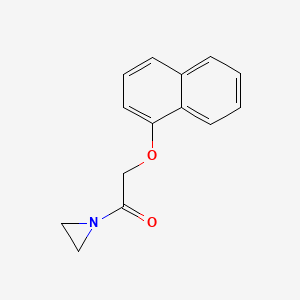 molecular formula C14H13NO2 B13763472 Aziridine, 1-((1-naphthyloxy)acetyl)- CAS No. 78961-69-0