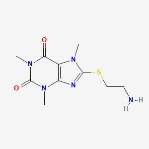 molecular formula C10H15N5O2S B13763497 Caffeine, 8-((2-aminoethyl)thio)- CAS No. 6493-24-9