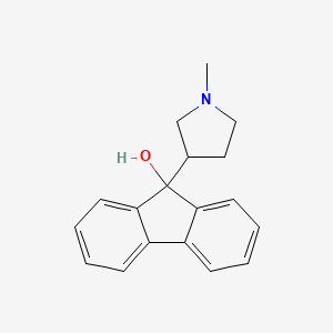 molecular formula C18H19NO B13763505 9-(1-Methylpyrrolidin-3-yl)fluoren-9-ol CAS No. 5408-26-4