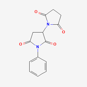 molecular formula C14H12N2O4 B13763570 1'-Phenyl(1,3'-bipyrrolidine)-2,2',5,5'-tetrone CAS No. 69557-04-6