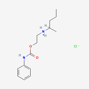 molecular formula C14H23ClN2O2 B13763609 Carbanilic acid, 2-((1-methylbutyl)amino)ethyl ester, hydrochloride CAS No. 67195-99-7
