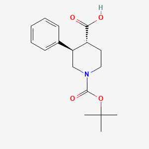 molecular formula C17H23NO4 B1376366 Trans-1-(Tert-Butoxycarbonyl)-3-Phenylpiperidine-4-Carboxylic Acid CAS No. 1068522-17-7