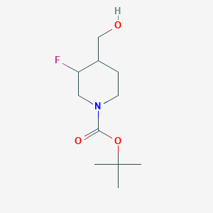 molecular formula C11H20FNO3 B1376367 Tert-butyl 3-fluoro-4-(hydroxymethyl)piperidine-1-carboxylate CAS No. 1303973-77-4