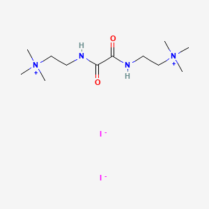 molecular formula C12H28I2N4O2 B13763696 Ammonium, oxalylbis(iminoethylene)bis(trimethyl-, diiodide CAS No. 62055-13-4