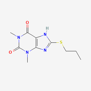 molecular formula C10H14N4O2S B13763749 Theophylline, (8-propylthio)- CAS No. 73908-84-6