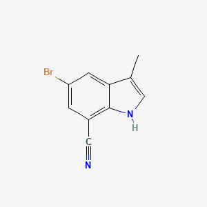 molecular formula C10H7BrN2 B1376375 5-bromo-3-methyl-1H-indole-7-carbonitrile CAS No. 1221448-64-1