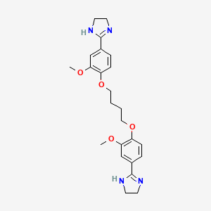 molecular formula C24H30N4O4 B13763766 2,2'-(1,4-Butanediylbis(oxy(3-methoxy-4,1-phenylene)))bis(4,5-dihydro)-1H-imidazole CAS No. 108517-93-7