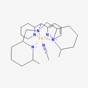 molecular formula C27H44FeN6-2 B13763774 acetonitrile;N,N-bis[(6-methylpiperidin-1-id-2-yl)methyl]-1-piperidin-1-id-2-yl-1-(2H-pyridin-1-id-6-yl)methanamine;iron(2+) 