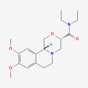 molecular formula C19H28N2O4 B13763881 N,N-Diethyl-1,3,4,6,7,11b-hexahydro-(1,4)oxazino(3,4-a)isoquinoline-3-carboxamide CAS No. 67069-39-0