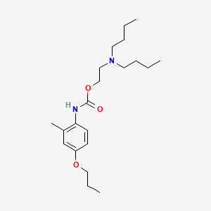 molecular formula C21H36N2O3 B13763900 Carbanilic acid, 2-methyl-4-propoxy-, 2-(dibutylamino)ethyl ester CAS No. 63986-48-1
