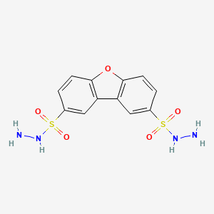 molecular formula C12H12N4O5S2 B13763902 Dibenzofuran-2,8-bis(sulphonohydrazide) CAS No. 56418-85-0