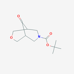molecular formula C12H19NO4 B1376391 tert-Butyl 9-oxo-3-oxa-7-azabicyclo[3.3.1]nonane-7-carboxylate CAS No. 454695-20-6