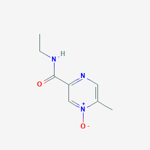 molecular formula C8H11N3O2 B13763916 Pyrazinecarboxamide,N-ethyl-5-methyl-,4-oxide(9ci) CAS No. 51037-29-7