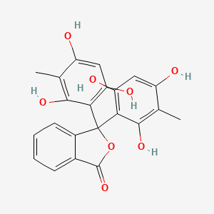 molecular formula C22H18O8 B13763917 3,3-Bis(2,4,6-trihydroxy-3-methylphenyl)-2-benzofuran-1-one CAS No. 6295-55-2