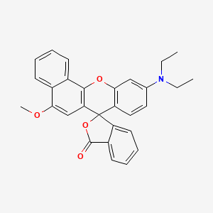 molecular formula C29H25NO4 B13763924 Spiro[7H-benzo[c]xanthene-7,1'(3'H)-isobenzofuran]-3'-one, 10-(diethylamino)-5-methoxy- CAS No. 71463-70-2