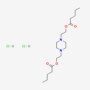 molecular formula C18H36Cl2N2O4 B13763932 Ethanol, 2,2'-(1,4-piperazinylene)DI-, divalerate, dihydrochloride CAS No. 66944-61-4