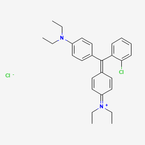 molecular formula C27H32Cl2N2 B13763933 Ethanaminium, N-(4-((2-chlorophenyl)(4-(diethylamino)phenyl)methylene)-2,5-cyclohexadien-1-ylidene)-N-ethyl-, chloride CAS No. 68391-24-2