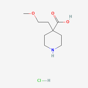 molecular formula C9H18ClNO3 B1376398 4-(2-Methoxyethyl)piperidine-4-carboxylic acid hydrochloride CAS No. 1375474-00-2