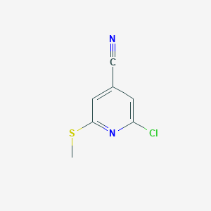 molecular formula C7H5ClN2S B13763991 2-Chloro-4-cyano-6-methylthiopyridine 