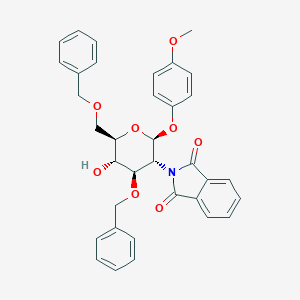 molecular formula C35H33NO8 B137640 2-((2S,3R,4R,5S,6R)-4-(Benzyloxy)-6-((benzyloxy)methyl)-5-hydroxy-2-(4-methoxyphenoxy)tetrahydro-2H-pyran-3-yl)isoindoline-1,3-dione CAS No. 129575-89-9
