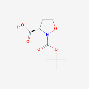 molecular formula C9H15NO5 B1376405 (S)-2-(tert-Butoxycarbonyl)isoxazolidine-3-carboxylic Acid CAS No. 1372202-46-4