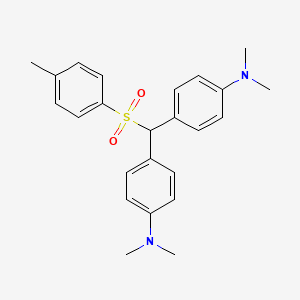 molecular formula C24H28N2O2S B13764054 Benzenamine, 4,4'-[[(4-methylphenyl)sulfonyl]methylene]bis[N,N-dimethyl- CAS No. 49630-05-9