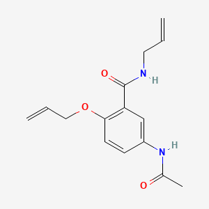molecular formula C15H18N2O3 B13764096 Benzamide, 5-acetamido-N-allyl-2-allyloxy- CAS No. 6525-27-5
