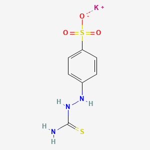 molecular formula C7H8KN3O3S2 B13764111 Benzenesulfonic acid, 4-[2-(aminothioxomethyl)hydrazino]-, monopotassium salt CAS No. 68025-19-4
