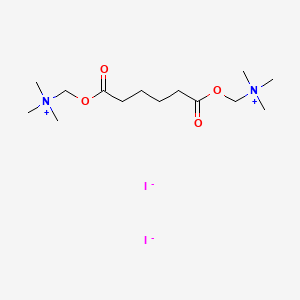 molecular formula C14H30I2N2O4 B13764114 Trimethyl-[[6-oxo-6-[(trimethylazaniumyl)methoxy]hexanoyl]oxymethyl]azanium diiodide CAS No. 64048-56-2