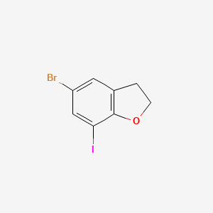 molecular formula C8H6BrIO B1376415 5-bromo-7-iodo-2,3-dihydro-1-benzofuran CAS No. 1566912-44-4