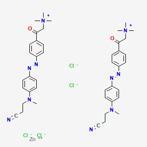 molecular formula C42H52Cl4N10O2Zn B13764198 zinc;[2-[4-[[4-[2-cyanoethyl(methyl)amino]phenyl]diazenyl]phenyl]-2-oxoethyl]-trimethylazanium;tetrachloride CAS No. 71033-14-2