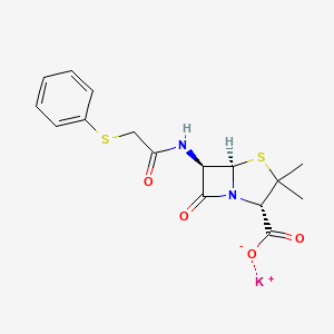 molecular formula C16H17KN2O4S2 B13764211 Thiphencillin potassium CAS No. 4803-45-6