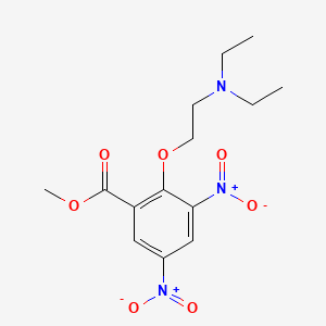 molecular formula C14H19N3O7 B13764283 Benzoic acid, 2-(2-(diethylamino)ethoxy)-3,5-dinitro-, methyl ester CAS No. 5014-29-9