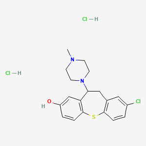 molecular formula C19H23Cl3N2OS B13764303 Dibenzo(b,f)thiepin-2-ol, 10,11-dihydro-8-chloro-11-(4-methyl-1-piperazinyl)-, dihydrochloride CAS No. 63186-51-6