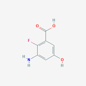 molecular formula C7H6FNO3 B1376434 3-amino-2-fluoro-5-hydroxybenzoic acid CAS No. 1025127-39-2