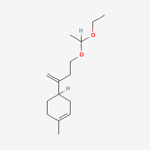 molecular formula C15H26O2 B13764395 Cyclohexene, 4-[3-(1-ethoxyethoxy)-1-methylenepropyl]-1-methyl- CAS No. 72928-04-2