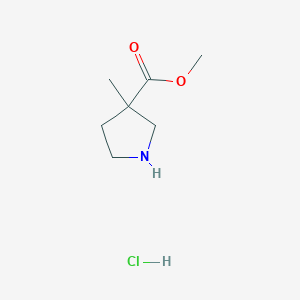 molecular formula C7H14ClNO2 B1376441 Methyl 3-methylpyrrolidine-3-carboxylate hydrochloride CAS No. 1111640-59-5