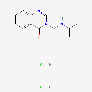 molecular formula C12H17Cl2N3O B13764413 4(3H)-Quinazolinone, 3-(((1-methylethyl)amino)methyl)-, dihydrochloride CAS No. 75174-38-8