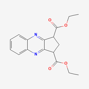 molecular formula C17H18N2O4 B13764452 2,3-Dihydro-1H-cyclopenta(b)quinoxaline-1,3-dicarboxylic acid diethyl ester CAS No. 6635-26-3