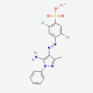 molecular formula C16H12Cl2LiN5O3S B13764481 Lithium 4-[(5-amino-3-methyl-1-phenyl-1H-pyrazol-4-YL)azo]-2,5-dichlorobenzenesulphonate CAS No. 52236-73-4