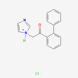 molecular formula C17H15ClN2O B13764499 N-((2-Phenylbenzoyl)methyl)imidazole hydrochloride CAS No. 77234-74-3