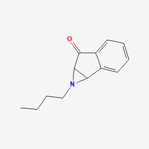 molecular formula C13H15NO B13764508 Indeno(1,2-b)azirin-6(1H)-one, 1-butyl-1a,6a-dihydro- CAS No. 56359-28-5